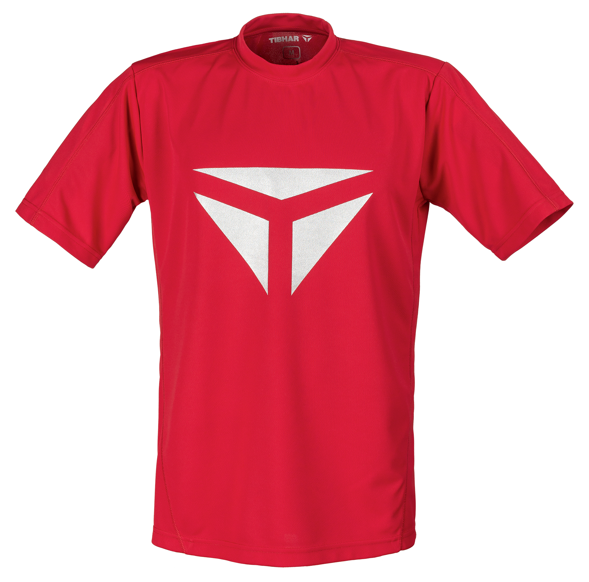Tibhar Smash T-Shirt in Rot/Marine – atmungsaktives Tischtennis-Shirt, Vorderansicht.