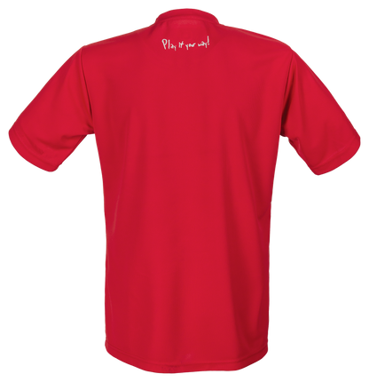 Tibhar Smash T-Shirt in Rot/Marine – Rückansicht.