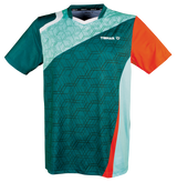 Tibhar Sol TT-Shirt in Petrol/Orange – Tischtennis-Funktionsshirt, Vorderansicht.