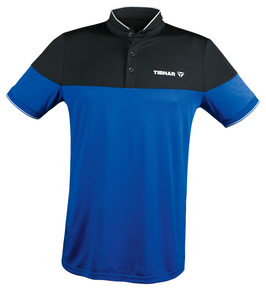 Tibhar Trend Hemd in Blau/Schwarz – Tischtennis-Funktionshemd.