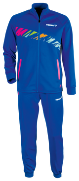 Tibhar L2 Underbrush Trainingsanzug in Royalblau/Pink – Set aus Jacke und Hose, Vorderansicht.