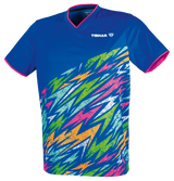 Tibhar L2 Underbrush Tischtennis-Shirt in Royalblau/Pink, Vorderansicht.