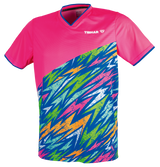 Tibhar L2 Underbrush Tischtennis-Shirt in Pink/Royalblau, Vorderansicht.