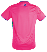Tibhar L2 Underbrush Tischtennis-Shirt in Pink/Royalblau, Detailansicht.