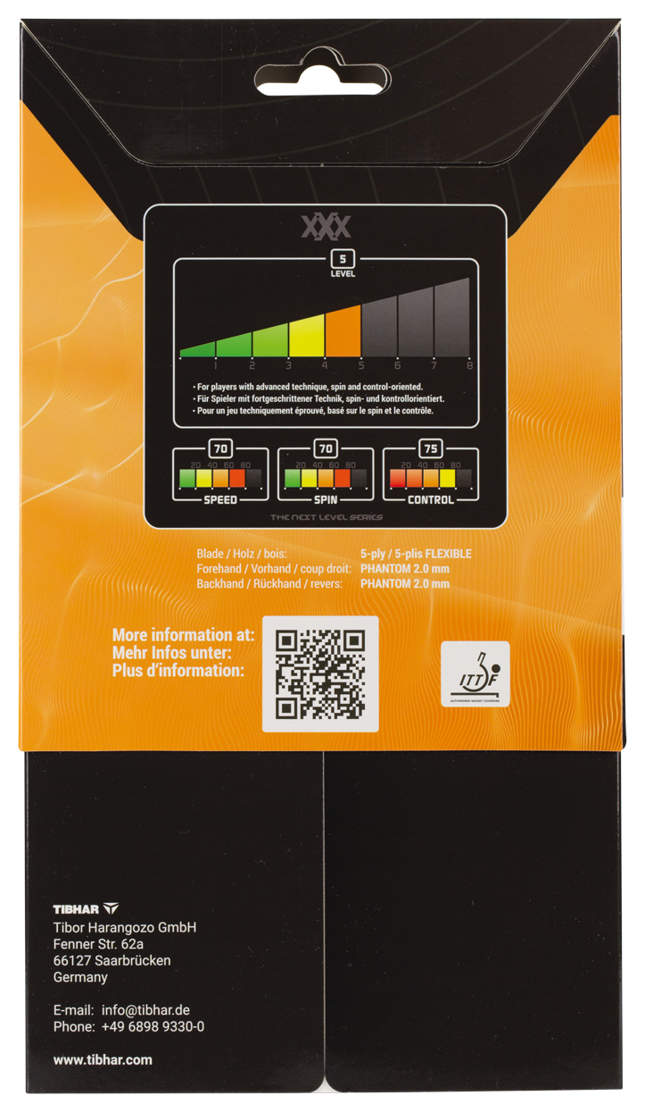 Tibhar XXX Orange Edition – Verpackung Rückseite.