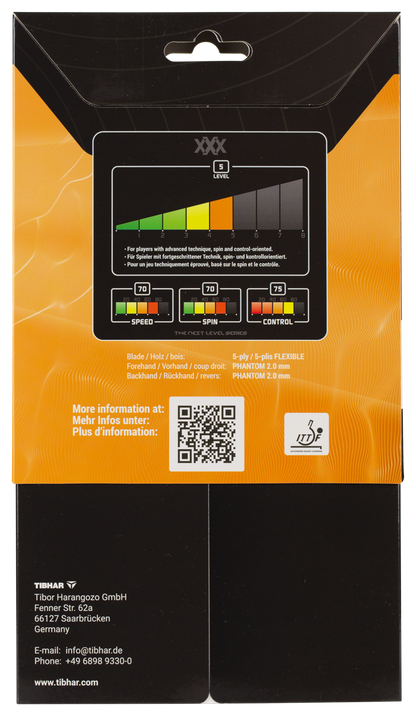 Tibhar XXX Orange Edition – Verpackung Rückseite.