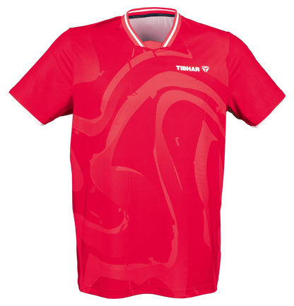 Tibhar Dream TT-Shirt in Rot, Funktionsmaterial, V-Ausschnitt, für Training und Wettkampf
