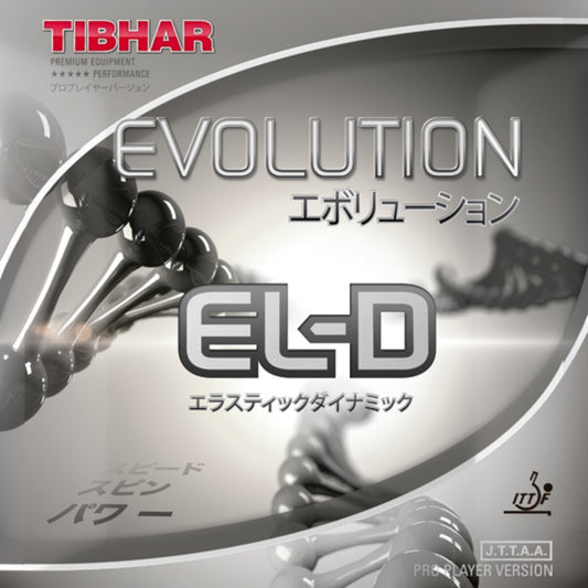TTM-Store Tibhar Evolution EL-D Tischtennisbelag mit dynamischem, mittelharten Schwamm für Topspin-Spieler.