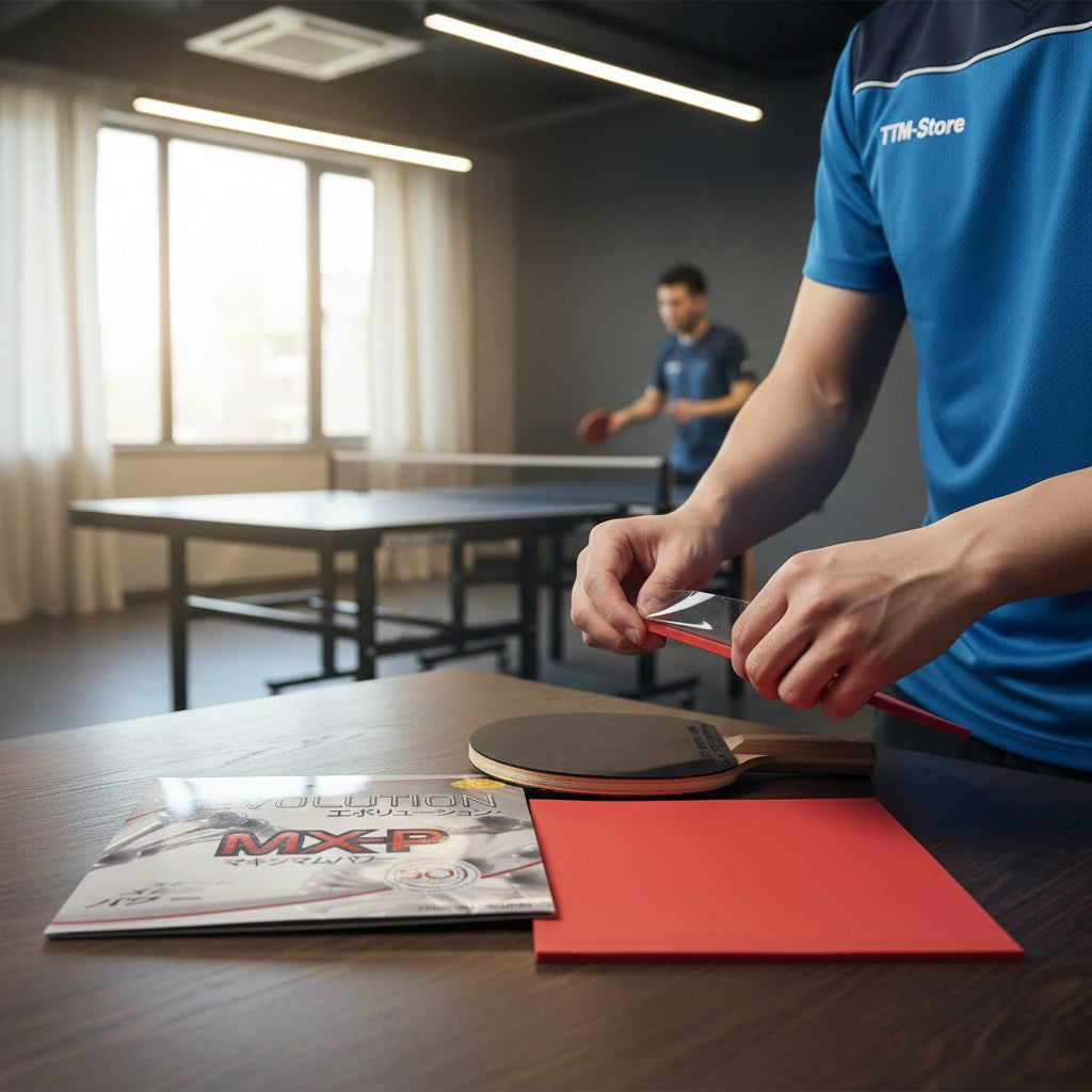 TTM-Store Tibhar Evolution MX-P 50 Tischtennisbelag in Rot mit 50° Schwamm für ambitionierte Angriffsspieler